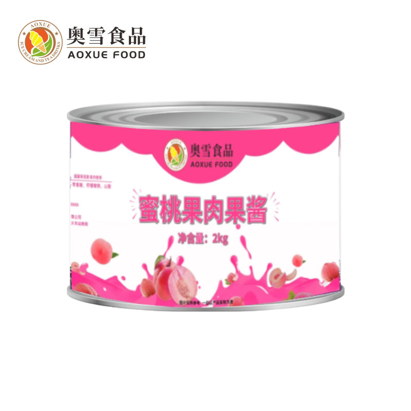 奥雪蜜桃果酱2KG铁罐装商用